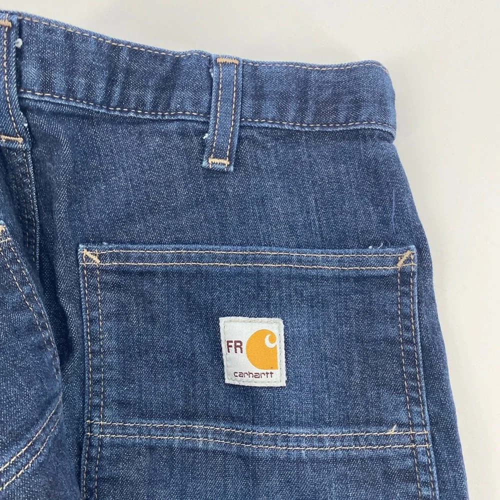 Carhartt FR Flame Resistant Jeans Mens Tag 32x32 Fits 32x30.5 Dark Work CAT 2